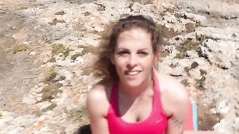 Curly porn video – Naughty German Teen with curly Hair fucks outdoor
