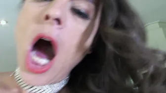Brunette Milf with big boobs love Anal sex in Nylon Lingerie