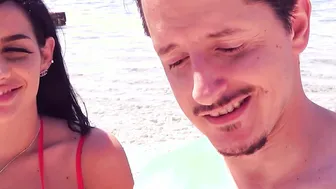 POV 3some at the Beach with two beautiful Latina Babes