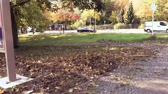 Public Pick up with the short haired inked German Milf