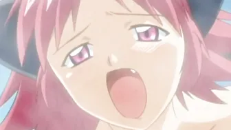 Doggystyled anime teen takes a hot load