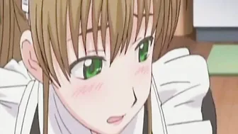 Maid masturbates hard as her boss watches