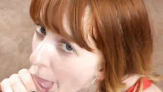 ChickPass - Young redhead Hannah Grace is sucking off an mature guy