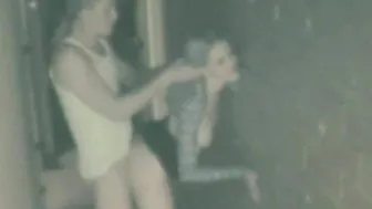 Pussy licked alley whore bends over for dick