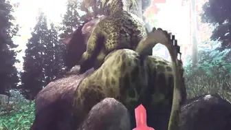 Lizard offer wolf a amazingly hot bounce on his penis