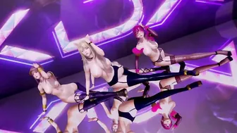 R18 MMD Stellar - Marionette Naked Vers. Ahri Akali Evelynn Kaisa the