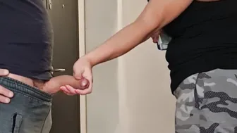 The postwoman caught me jerking off into outdoor near the apartment shes schoked but she likes to peek