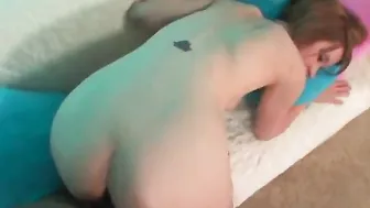 A dark-skinned stallion fucks a thin dark hair inside different poses and she masturbates her snatch with satisfaction
