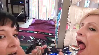 Naugthy Little Bailey having a Morning Masturbation to her lesbian Friend.