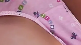 Horny Babe Little April Fingers Her Pussy And Masturbates