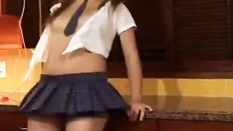 Little Bree just got out of school and still has on her cute uniform