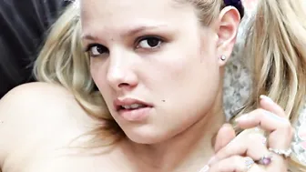 Little Taylor showing her tits and pussy and rubbing using dildo