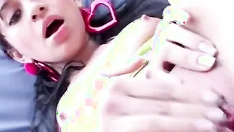 Paulina 18 rubs tight pussy and fingering so lightly