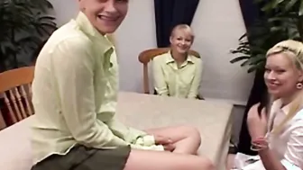Milton twins with lesbian friends have threesome