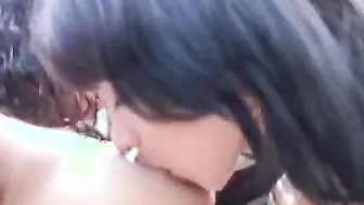 Paulina 18 and Latina Friend lesbian touch