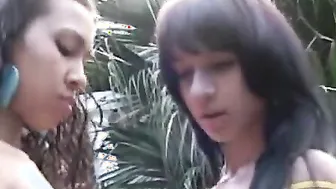 Paulina 18 and Latina Friend lesbian touch