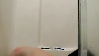 Redhead girl is getting hot and horny in a shower bathroom