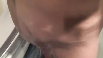 Teen Lesley takes a hot shower and get her boyfriend blowjob