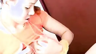 Serena 18 has big natural tits fingering herself.