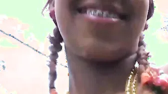 Serena 18 is outdoors with her boobs exposed