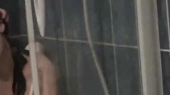 Teen Lesley loves touching her body while shower