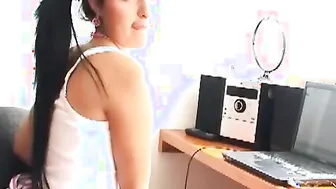 Teen Lilly has these great tits and shows off her nipples 2
