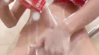 Teen Paris Milan in a Bikini taking an erotic shower just for you
