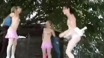 Texas Twins with her friend masturbates in farm