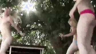 Texas Twins with her friend masturbates in farm