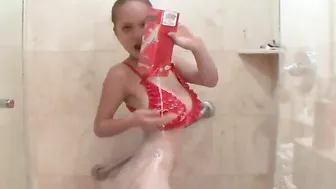 Big Boobs Paris Milan in shower show off tits