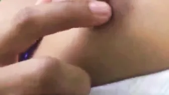 Tobie Teen with small tits Fingering her pussy at the garden
