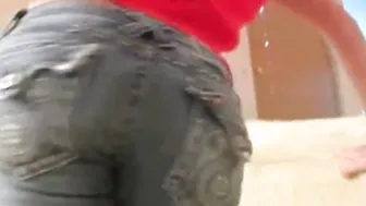 Addison showcasing her perfect butt teasing tight jeans