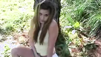 Teen Topanga Rubbing Pussy at the Park