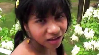 Naugthy Tobie Teen Fingering Tight Pussy at Balcony