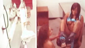 Lesbian friend with sexy body having licking tits and pussy