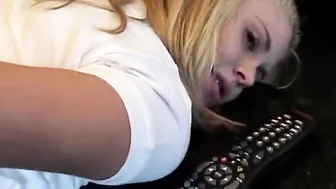 Little Summer laying on table Masturbate pussy