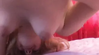 Sweet Blonde Teen rubbing and Masturbate using dildo toy