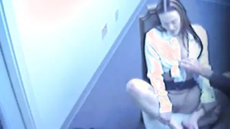 Sweet Babe FootJob Caught on Cam in office