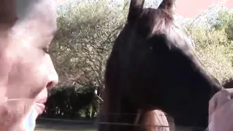 Lesbian Nina showing her perfect ass and Sexy Body in Rodeo Outdoor