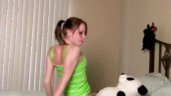 Tiny Red Slut Dancing Dirty on top