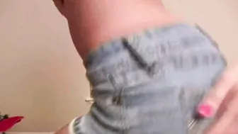 Naughty addison denim perfect butt slut panty pussy