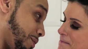 Sexsual cougar India Summers Dresses Into African Panties For Interracial Dick Sucking Off And Fucking