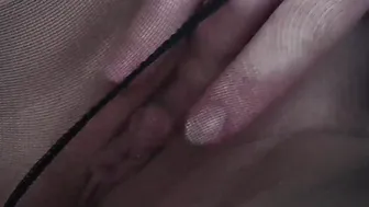 See her shred her nylons and fingerbang her soaked cunt rough