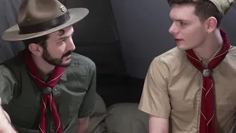Smooth cute scout boy seduced  fucked raw by hairy DILF