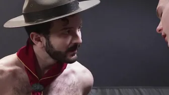 Smooth cute scout boy seduced  fucked raw by hairy DILF