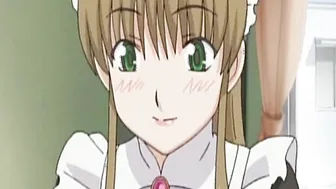 Masturbating anime maid in fantasy
