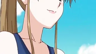 Masturbating anime maid in fantasy