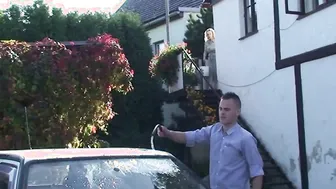 He doggy-fucks older girlfriends mother public