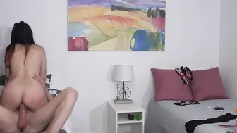 Valen Pink bangs her HUGE DICKED friend on her flatmates bed
