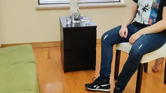 Female shrink with red heels treats her patient after a bad divorce